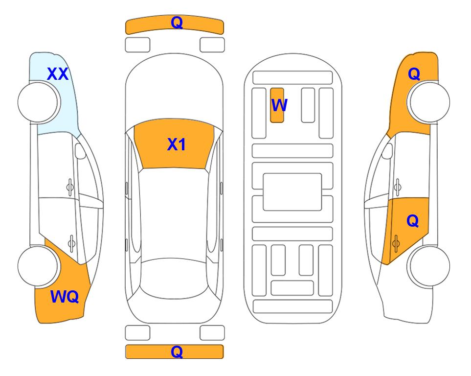 Схема состояния кузова Lotte для Hyundai GRANDEUR GN7 (G)3.5 Premium 2WD AT