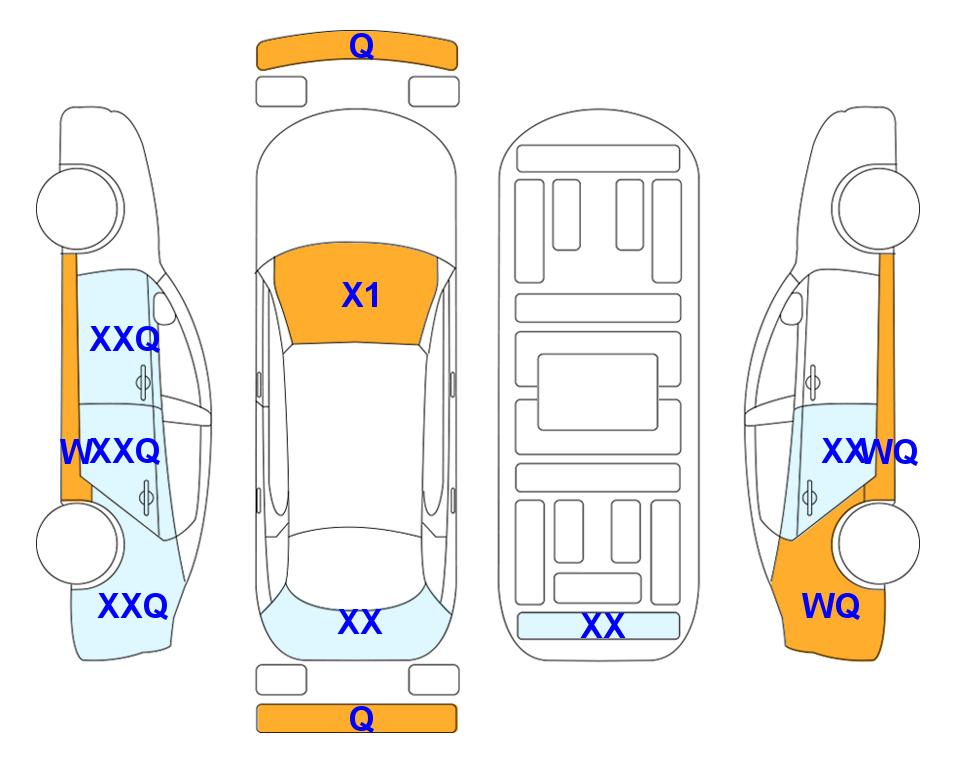 Схема состояния кузова Lotte для Hyundai ALL NEW AVANTE (H) 1.6 MODERN