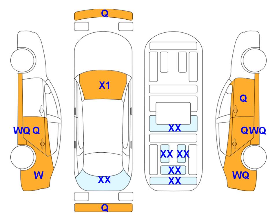 Схема состояния кузова Lotte для Hyundai AVANTE CN7 (G)1.6 Modern 2WD AT