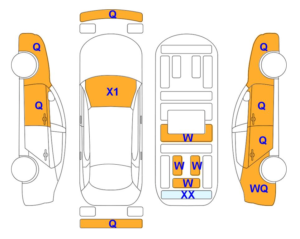 Схема состояния кузова Lotte для Genesis GENESIS GV80 (D) 3.0 4WD 5-Seater