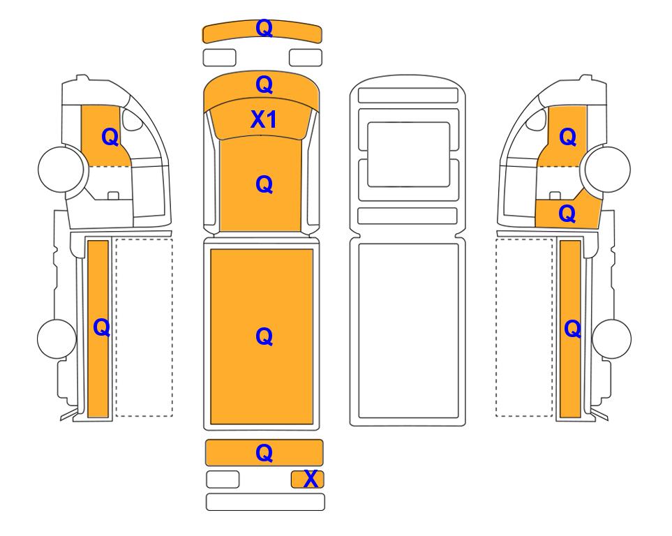 Схема состояния кузова Lotte для KIA BONGO (D) 1톤 킹캡 초장축 2WD L 동해 고소작업차 수동