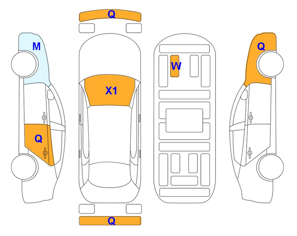 Схема состояния кузова Lotte для KGM / SsangYong TORRES (G) 1.5 T7 2WD