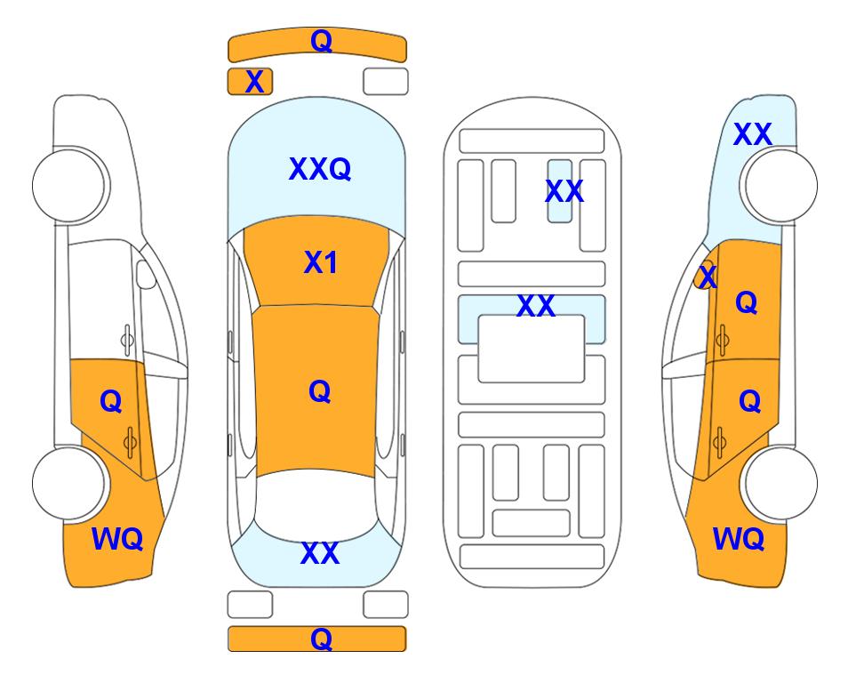 Схема состояния кузова Lotte для Hyundai CASPER (G) 1.0 Inspiration