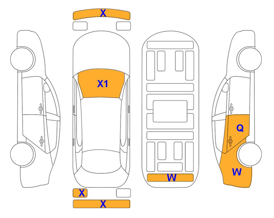 Схема состояния кузова Lotte для Hyundai ALL NEW AVANTE (G) 1.6 MODERN