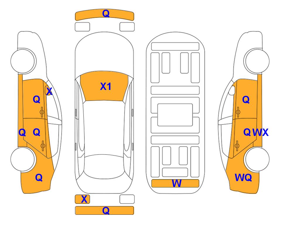 Схема состояния кузова Lotte для KIA RAY (G) 1.0 Luxury