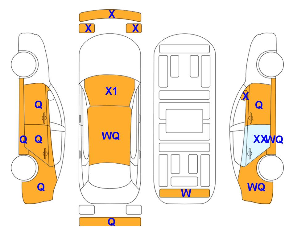 Схема состояния кузова Lotte для Hyundai ALL NEW AVANTE (G) 1.6 MODERN