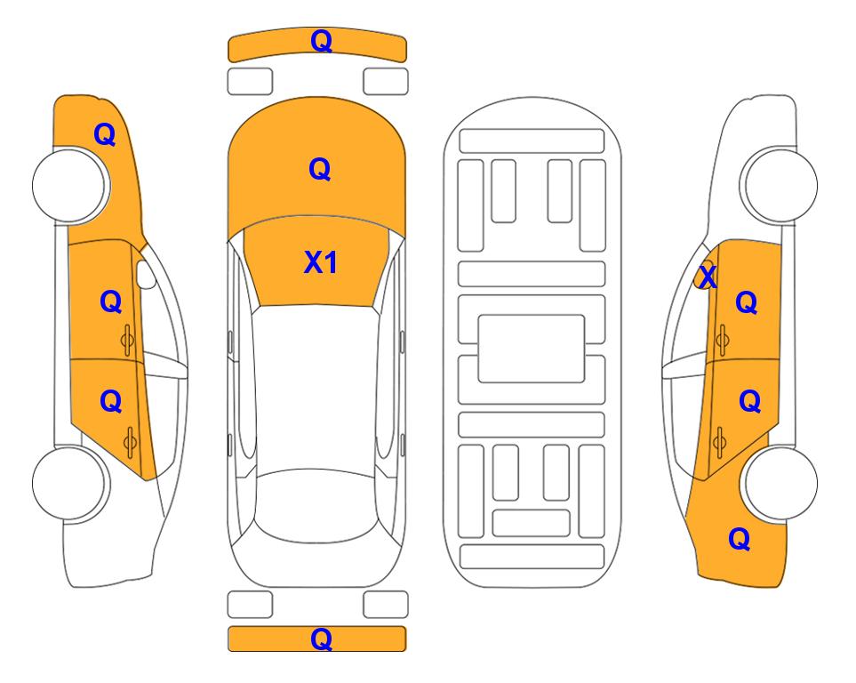Схема состояния кузова Lotte для KGM / SsangYong VERY NEW TIVOLI (G) 1.5 V3