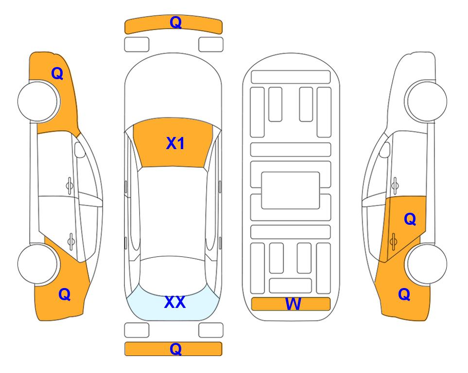 Схема состояния кузова Lotte для KIA K8 (G) 3.5 Platinum