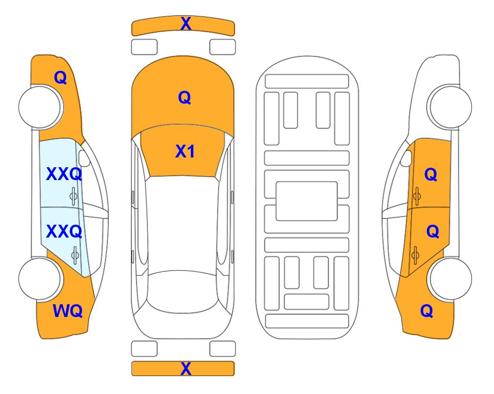 Схема состояния кузова Lotte для Hyundai THE NEW GRANDEUR (G) 2.5 Premium