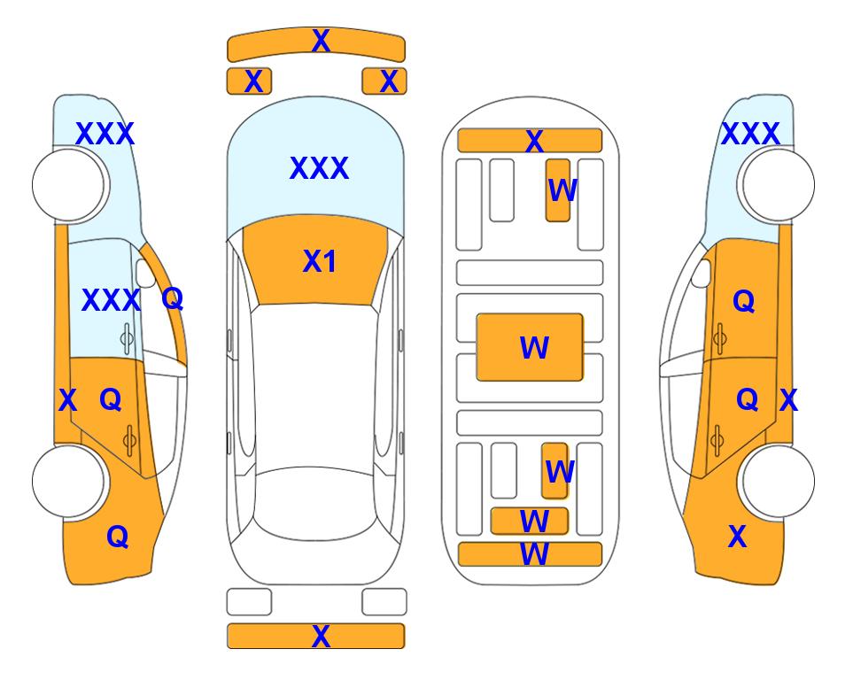 Схема состояния кузова Lotte для KIA THE NEW K3 (G) 1.6 Trendy