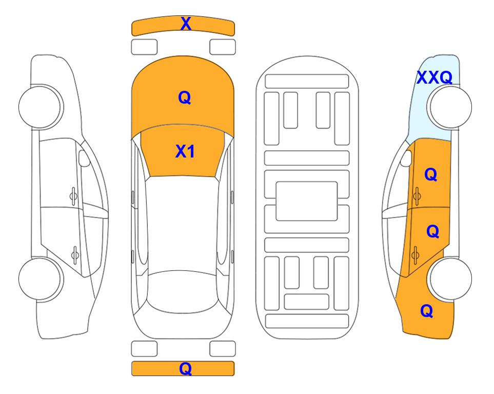 Схема состояния кузова Lotte для Chevrolet TRAX (G) 1.4 TURBO LT