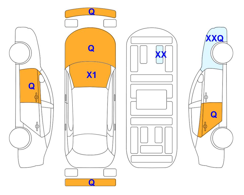 Схема состояния кузова Lotte для Hyundai THE NEW GRANDEUR (G) 2.5 Premium