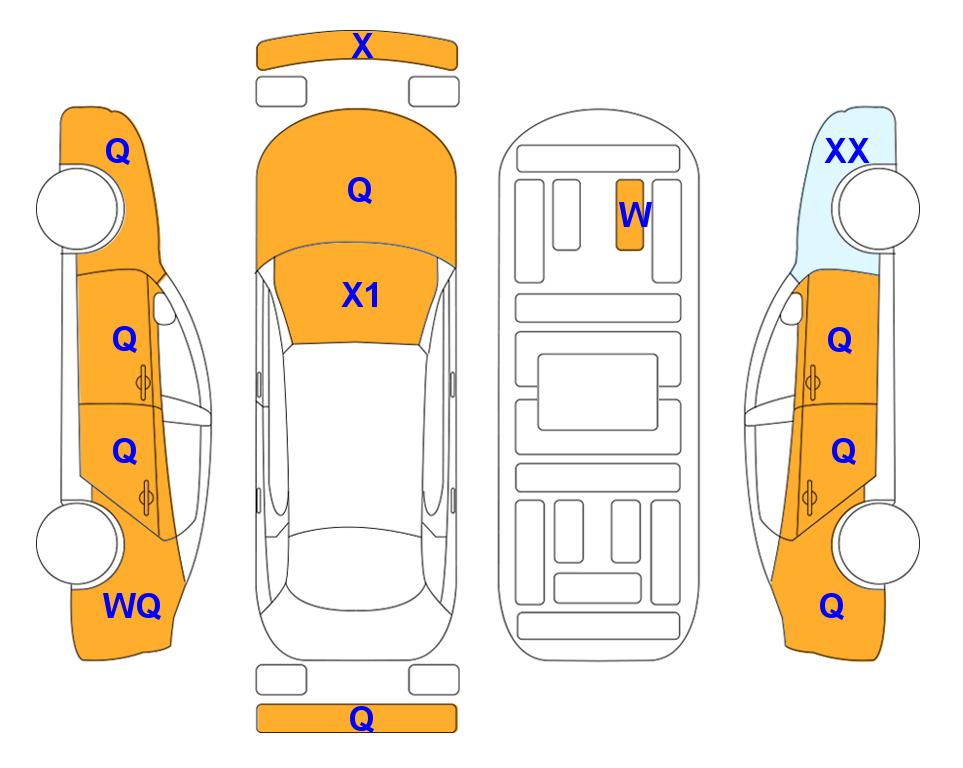 Схема состояния кузова Lotte для KIA SELTOS (G) 1.6 Prestige 4WD