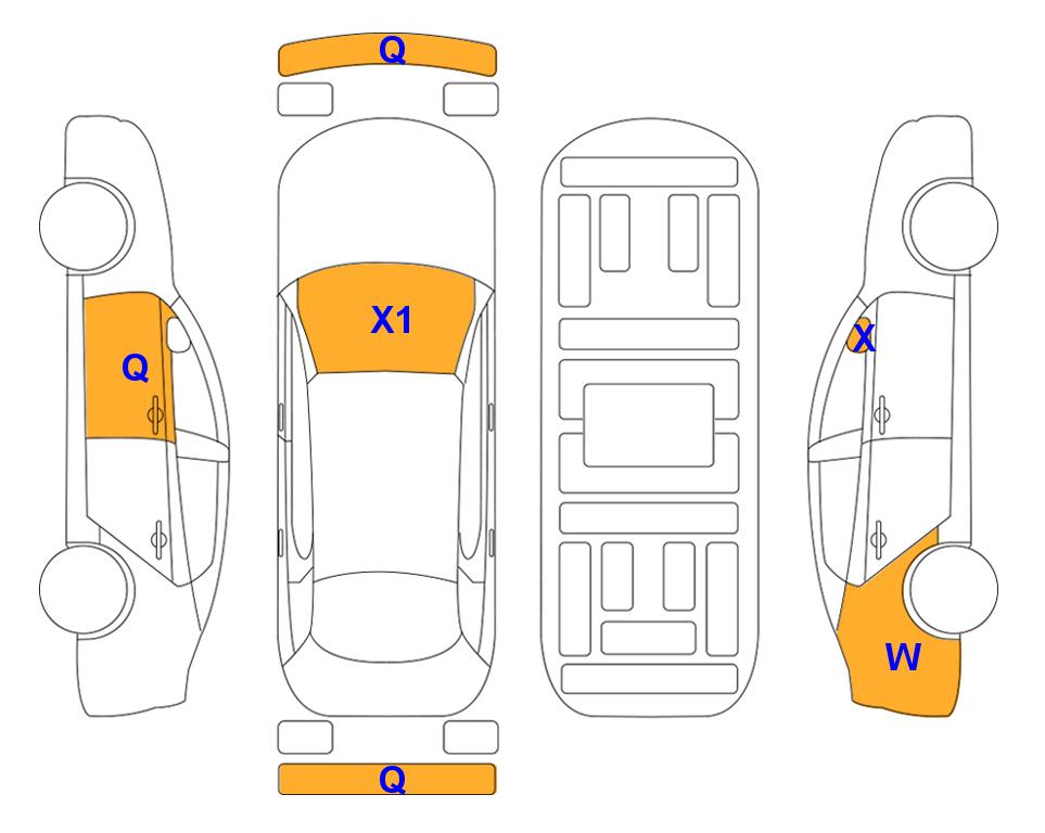 Схема состояния кузова Lotte для Chevrolet TRAX (G) 1.4 TURBO LT