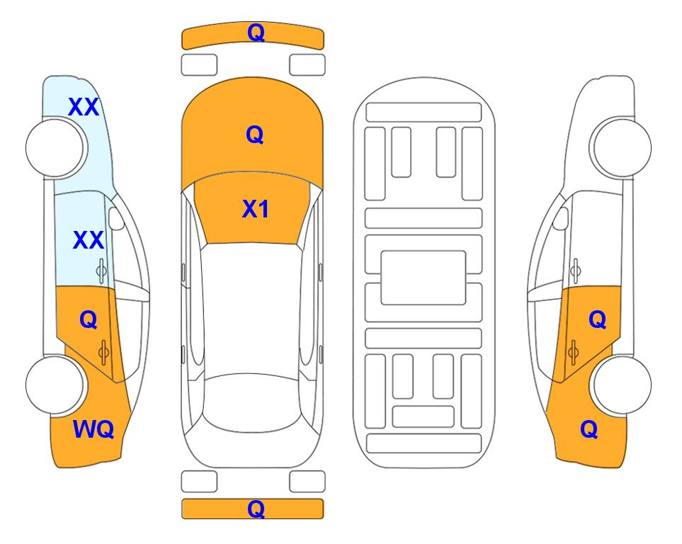 Схема состояния кузова Lotte для Hyundai THE NEW GRANDEUR (G) 3.3 Exclusive