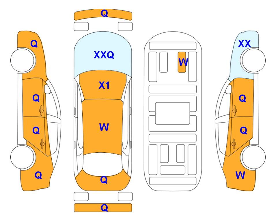 Схема состояния кузова Lotte для Hyundai THE NEW GRANDEUR (G) 2.5 Premium