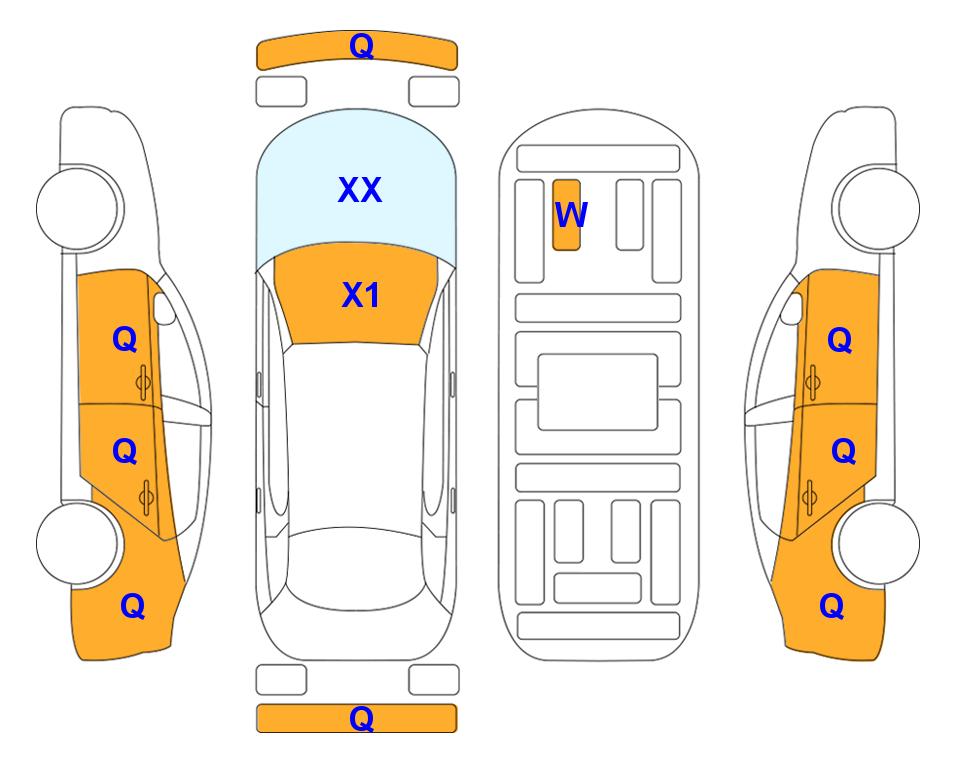 Схема состояния кузова Lotte для Hyundai ALL NEW AVANTE (G) 1.6 INSPIRATION