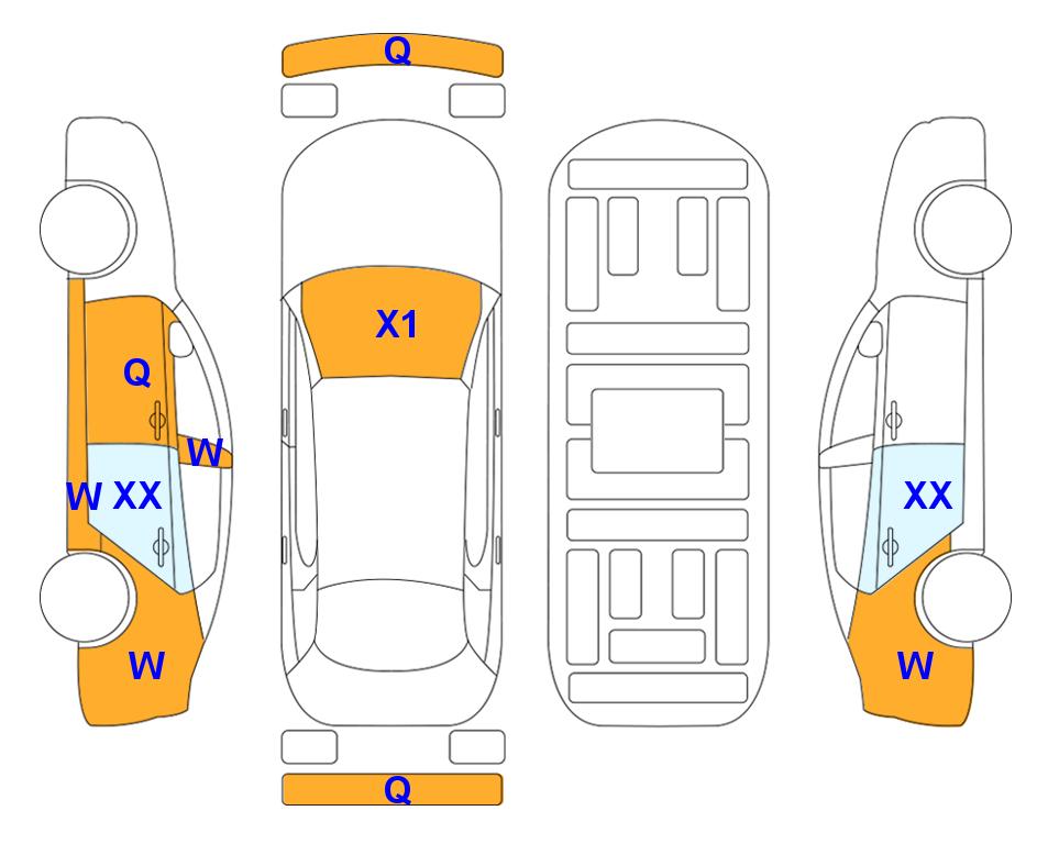 Схема состояния кузова Lotte для Hyundai THE NEW GRANDEUR (G) 2.5 Premium