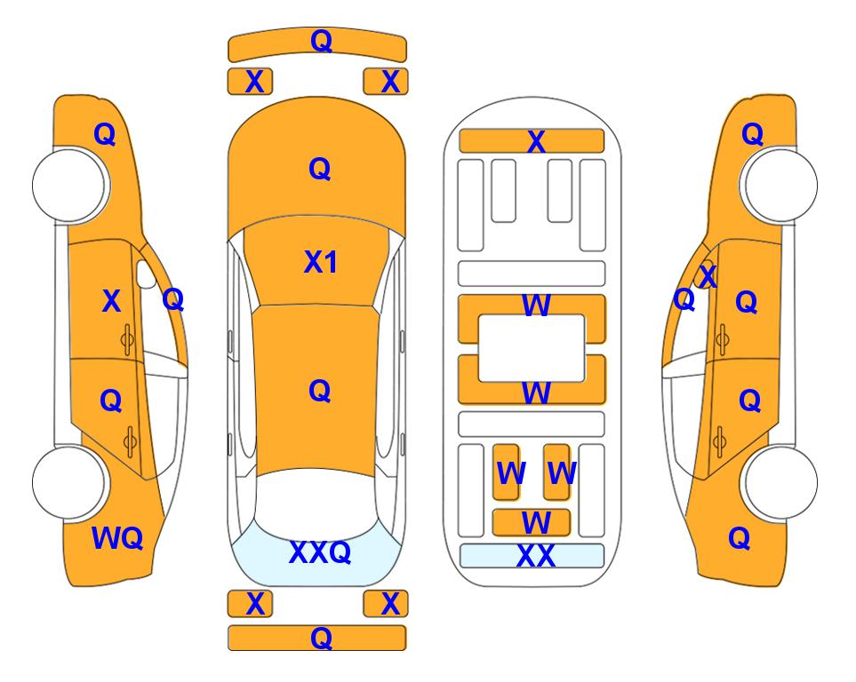Схема состояния кузова Lotte для KGM / SsangYong VIEWTIFUL KORANDO (D) 1.6 C5 Plus 4WD