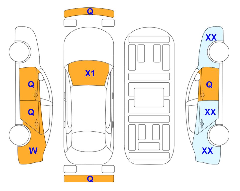 Схема состояния кузова Lotte для KIA SORENTO MQ4 (D) 2.2 Prestige 6-Seater