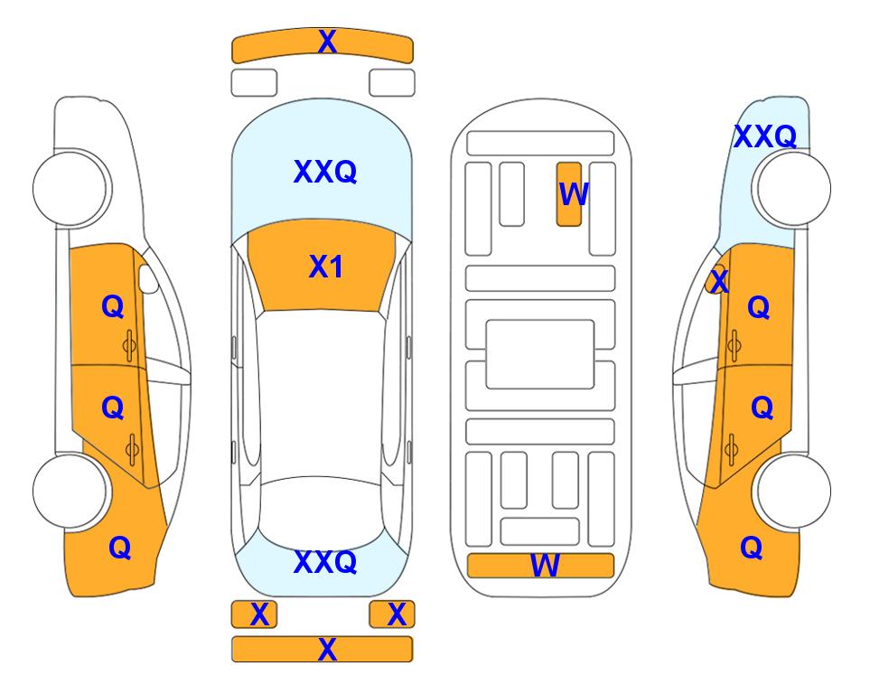 Схема состояния кузова Lotte для KIA MORNING URBAN (G) 1.0 VAN