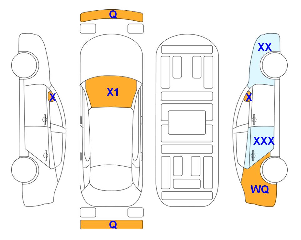 Схема состояния кузова Lotte для Hyundai SONATA DN8 (G) 2.0 Premium Plus