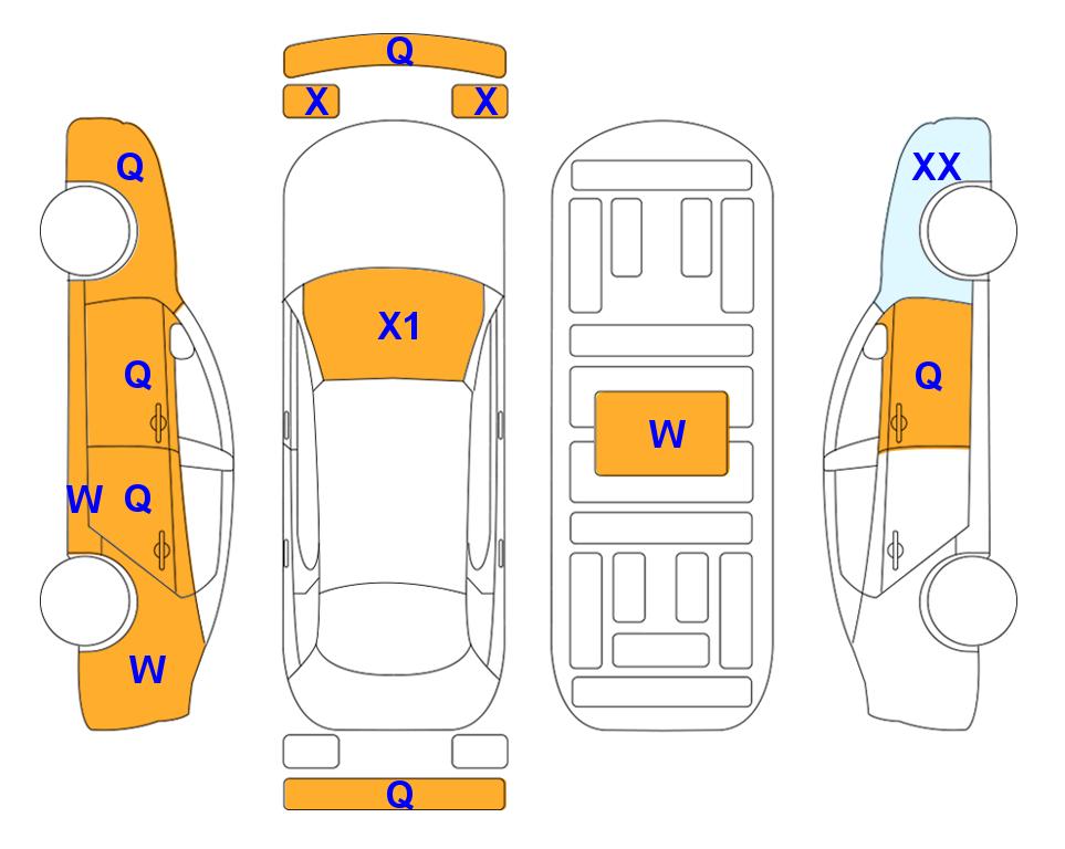 Схема состояния кузова Lotte для Hyundai ALL NEW AVANTE (G) 1.6 SMART