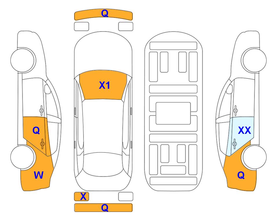 Схема состояния кузова Lotte для KGM / SsangYong TORRES (G) 1.5 T5 2WD