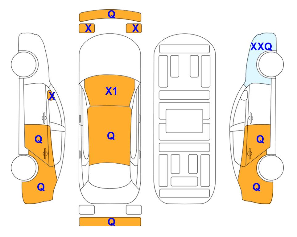 Схема состояния кузова Lotte для KIA CARNIVAL KA4 (D) 2.2 Noblesse 9-Seater