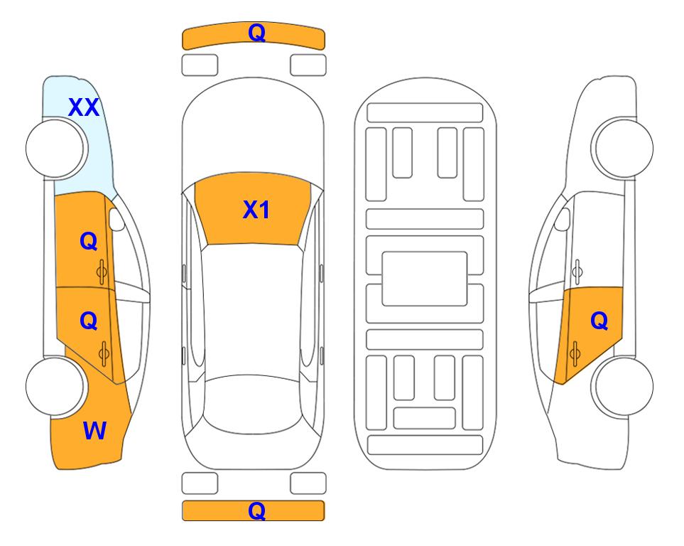 Схема состояния кузова Lotte для Hyundai GRANDEUR GN7 (G)2.5 Premium 2WD AT