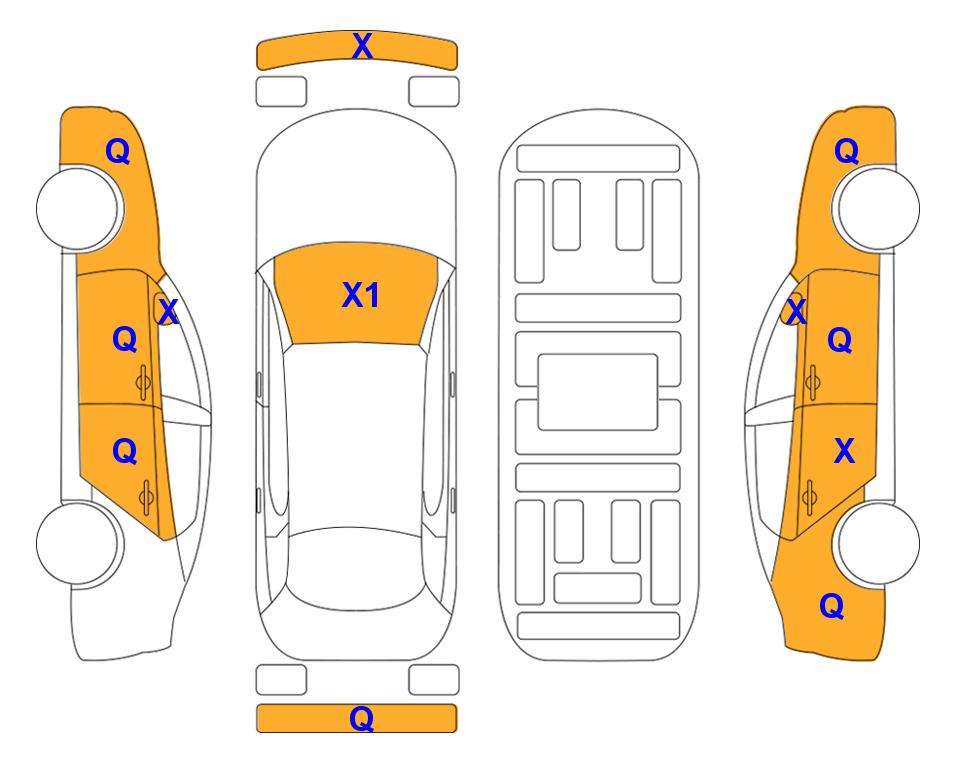 Схема состояния кузова Lotte для KGM / SsangYong 2022 TIVOLI (G) 1.5 V3 2WD