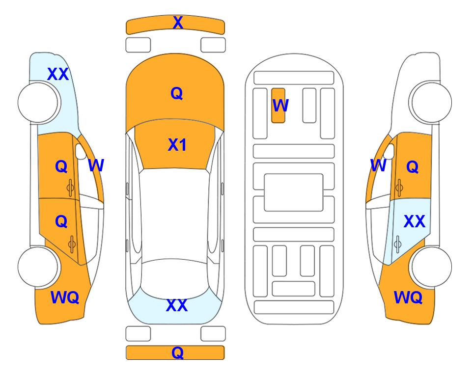 Схема состояния кузова Lotte для Hyundai THE NEW GRANDEUR (G) 2.5 Premium