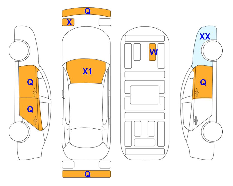 Схема состояния кузова Lotte для KIA SELTOS (G)2.0 Trendy 5-Seater 2WD AT