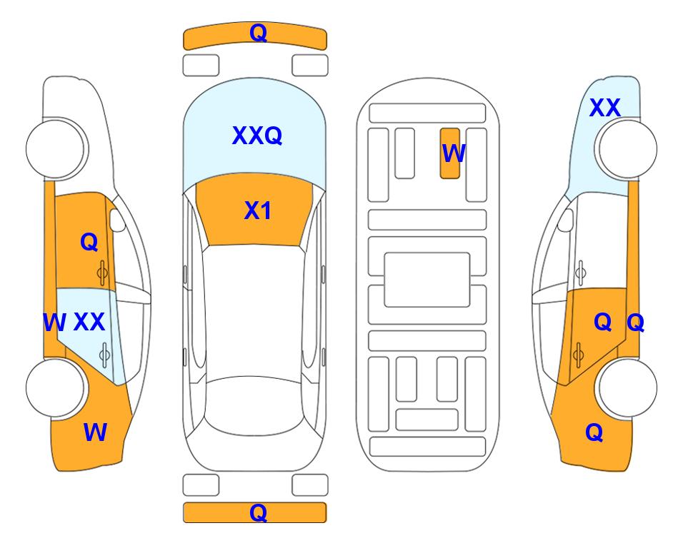 Схема состояния кузова Lotte для Hyundai ALL NEW AVANTE (G) 1.6 MODERN
