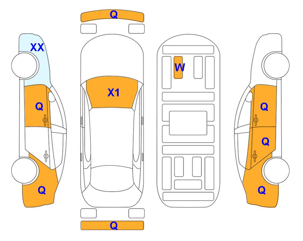 Схема состояния кузова Lotte для KIA SORENTO MQ4 (H) 1.6 Turbo Prestige 5-Seater 4WD