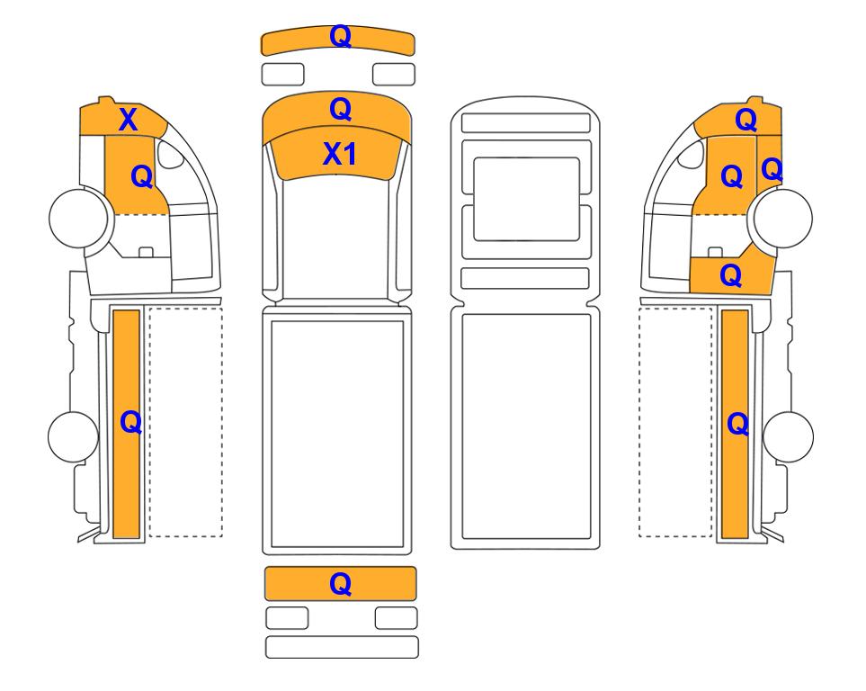 Схема состояния кузова Lotte для Hyundai PORTER II (D) 2.5 일반캡 초장축 스마트 2WD