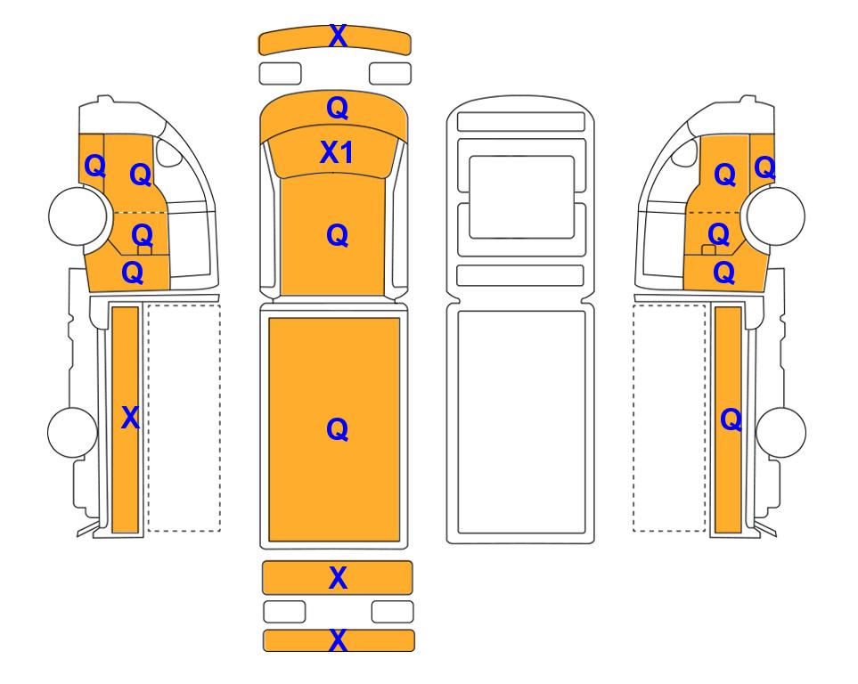 Схема состояния кузова Lotte для Hyundai PORTER II (D) 2.5 Double Cab Extra Long Wheelbase Style 2WD