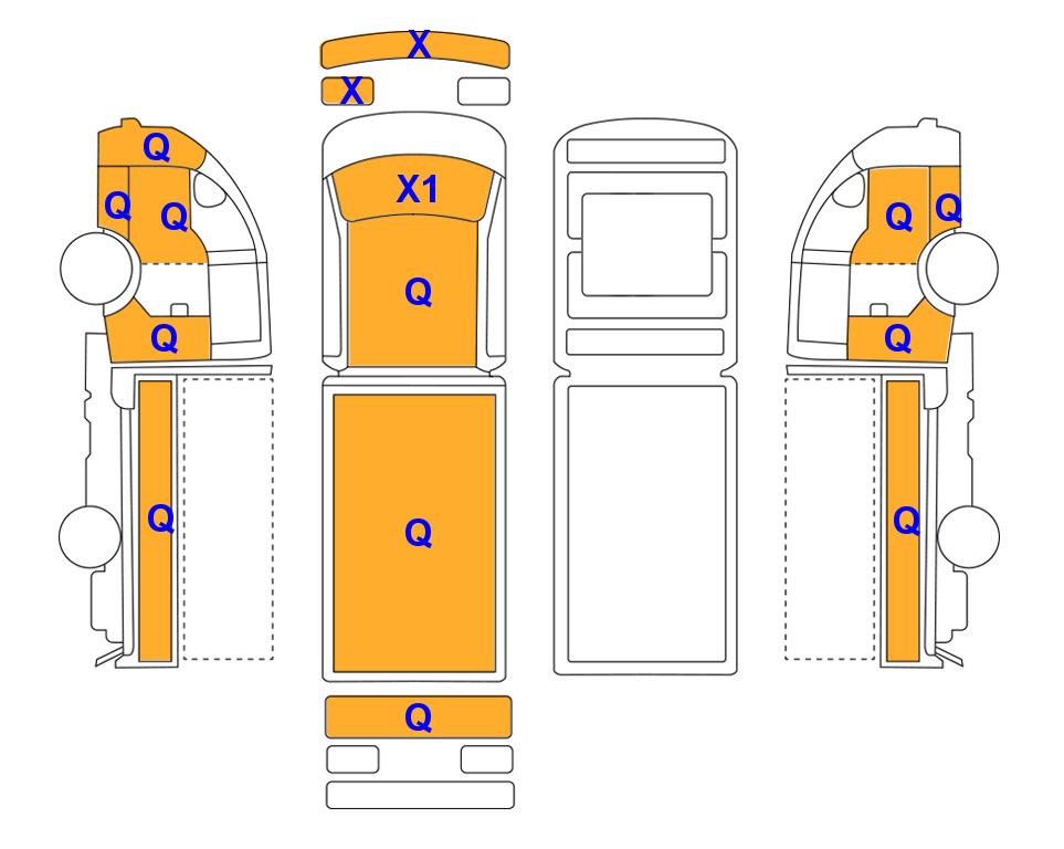 Схема состояния кузова Lotte для KIA BONGO (E) 1-Ton King Cab Extra Long Wheelbase 2WD GLS