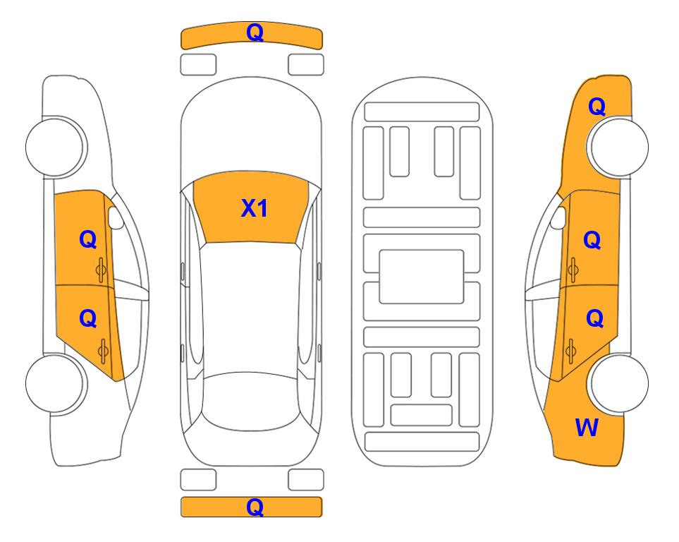 Схема состояния кузова Lotte для KIA K8 (H) 1.6 Noblesse