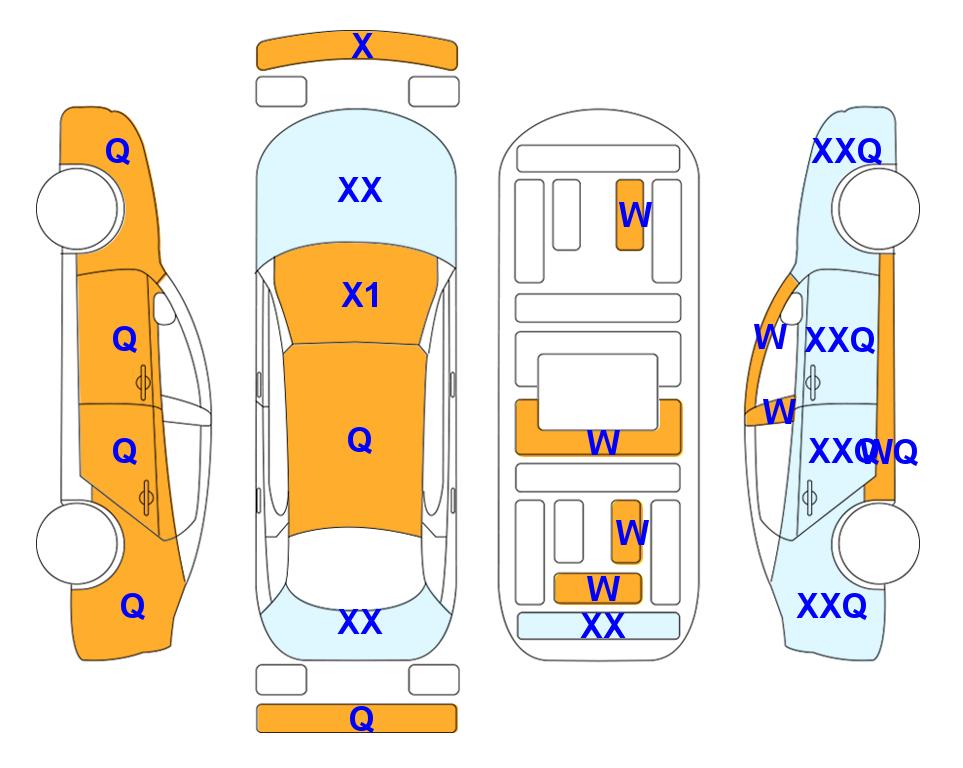 Схема состояния кузова Lotte для Hyundai ALL NEW AVANTE (G) 1.6 MODERN