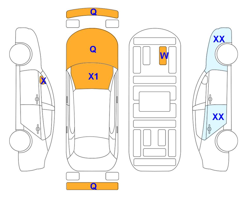 Схема состояния кузова Lotte для KIA SORENTO MQ4 (H) 1.6 Turbo Noblesse 5-Seater