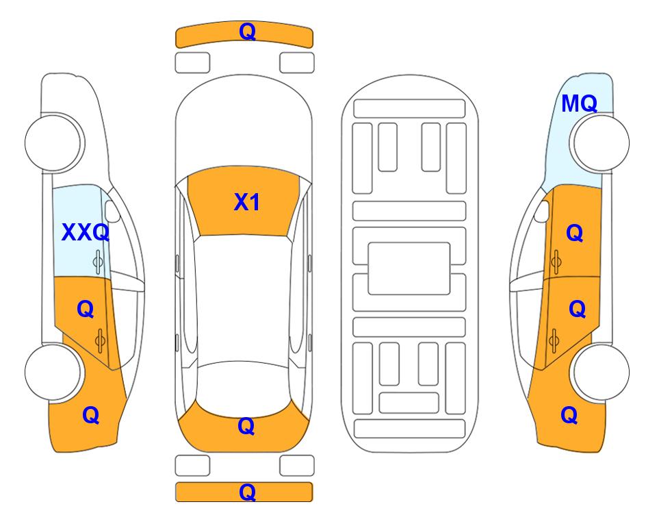 Схема состояния кузова Lotte для KGM / SsangYong 2022 TIVOLI (G) 1.5 Air A1