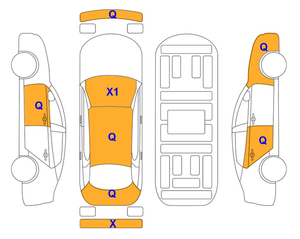 Схема состояния кузова Lotte для KGM / SsangYong VERY NEW TIVOLI (G) 1.5 V3