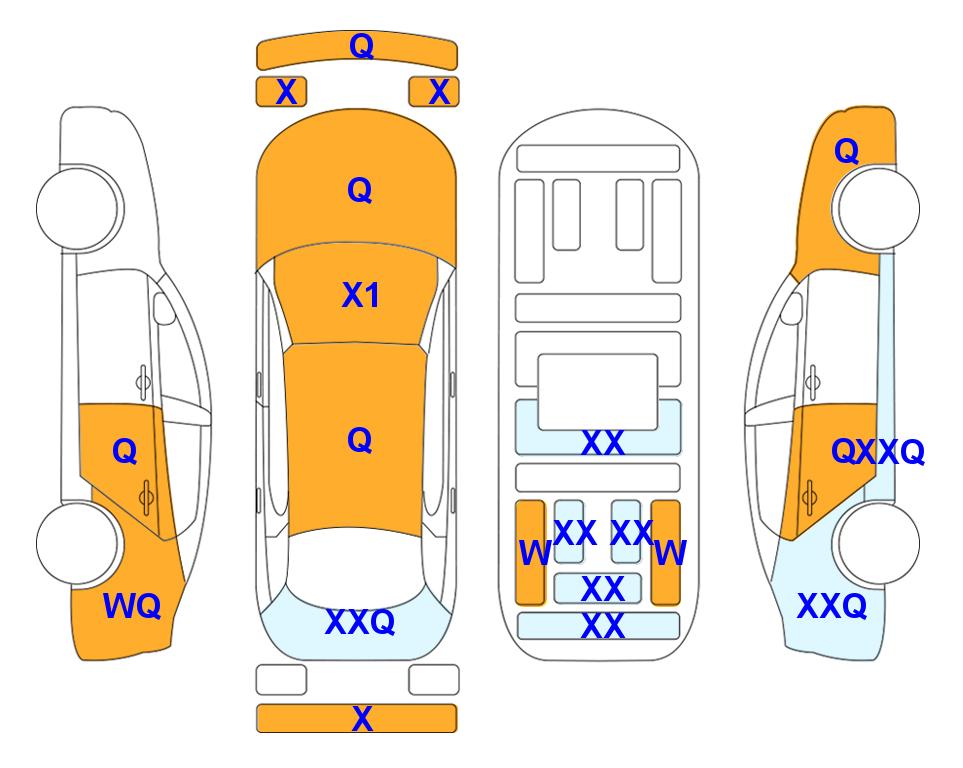 Схема состояния кузова Lotte для Hyundai ALL NEW AVANTE (G) 1.6 MODERN