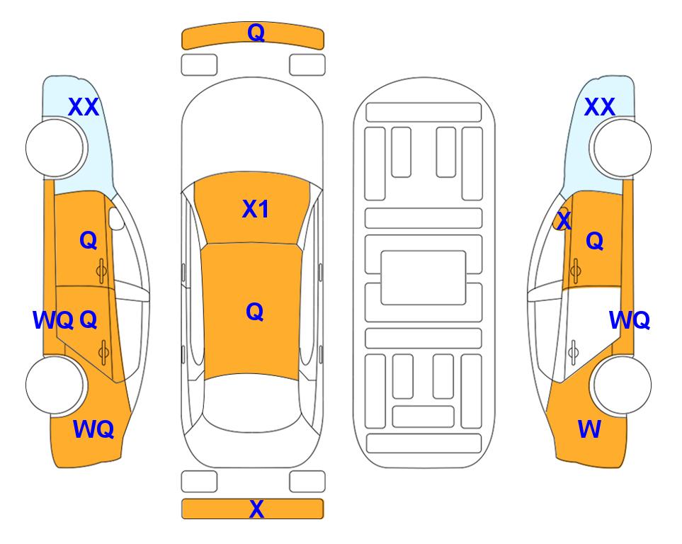Схема состояния кузова Lotte для KIA THE NEW K3 (G) 1.6 Trendy