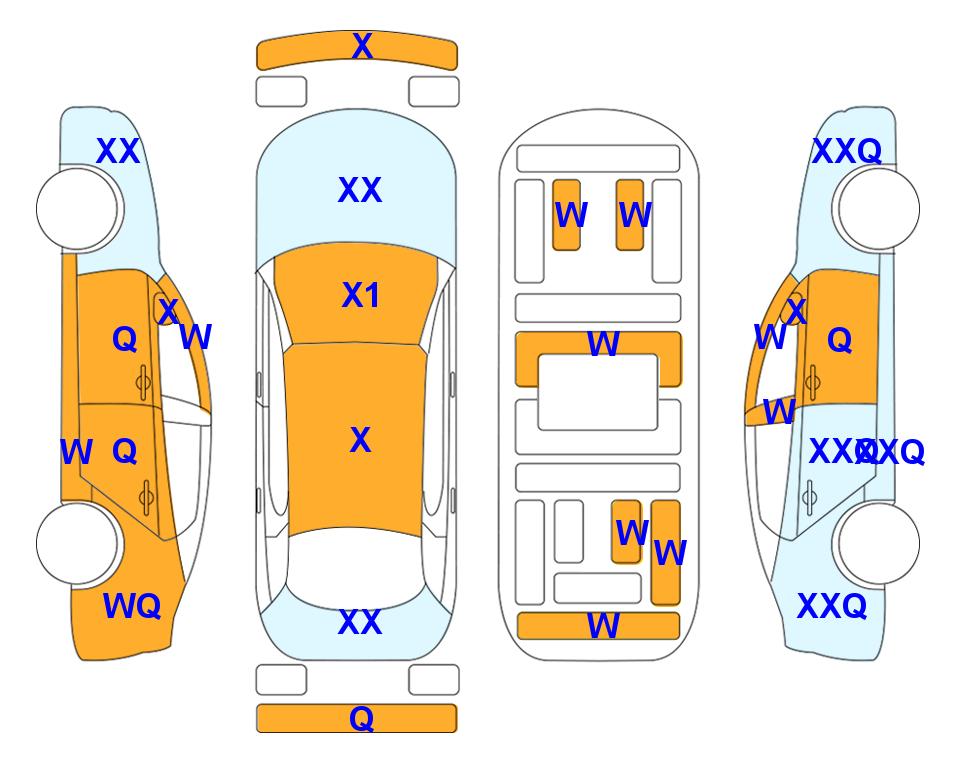Схема состояния кузова Lotte для Hyundai ALL NEW AVANTE (H) 1.6 SMART