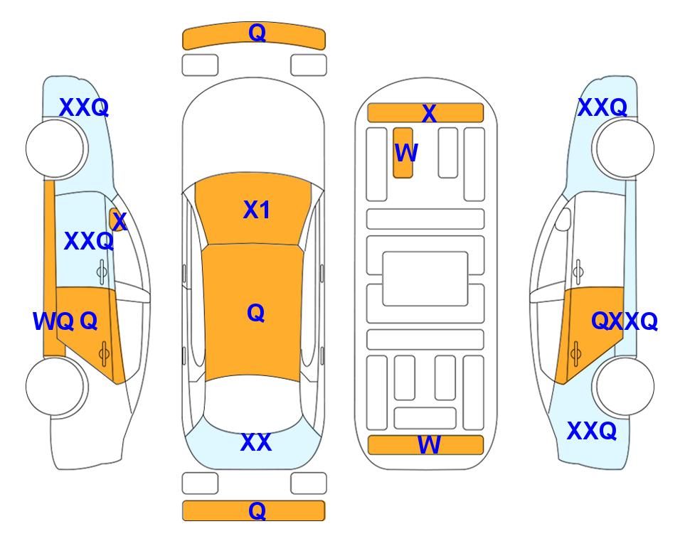 Схема состояния кузова Lotte для KIA THE NEW K3 (G) 1.6 Prestige