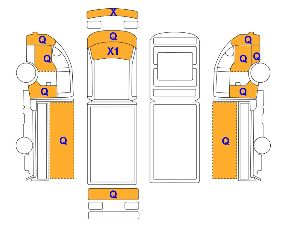 Схема состояния кузова Lotte для Hyundai PORTER Ⅱ(D)2.5 Special Purpose Refrigerated Box Truck Extra Long Wheelbase Super Cab Style Twin Manual