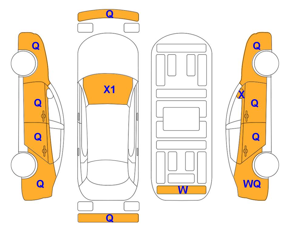 Схема состояния кузова Lotte для KIA K8 (L) 3.5 Rental Car Trendy