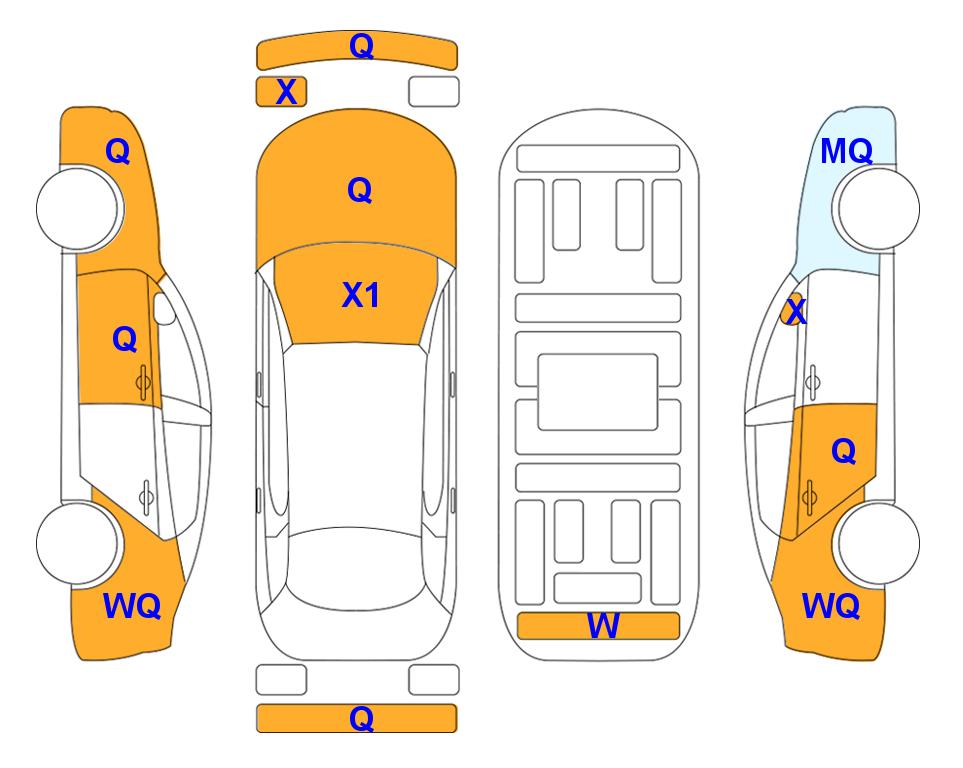 Схема состояния кузова Lotte для Genesis GENESIS GV80 (G) 2.5T 4WD 5-Seater
